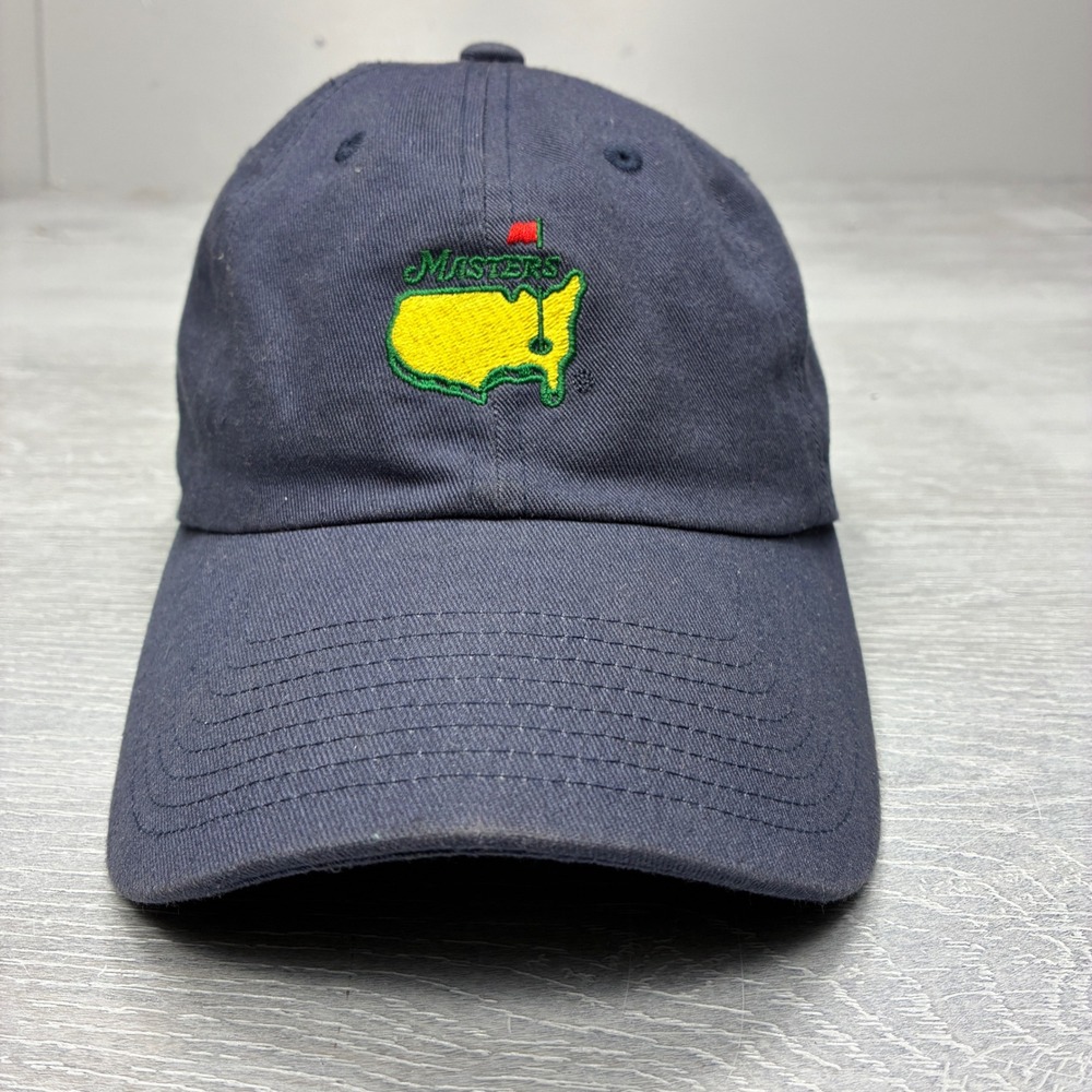 American Needle Masters Golf Hat Mens OSFA Navy Blue Tournament Dad Cap Logo